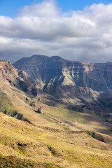 The power of nature: The valley between volcanic mountains