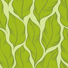 Leaves Pattern. Tropic Palm Leaves Seamless Vector Background, Graphic Jungle Print