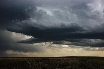 Ominous Skies - Huge wedge-shaped clouds form over the Eastern Colorado prairie
