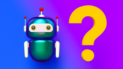 Ai robot and question mark