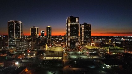 Fototapeta na wymiar Fort Worth at dusk