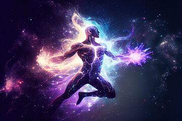 Obraz na płótnie Canvas spiritual enlightenment flow of pranic energy - By Generative AI