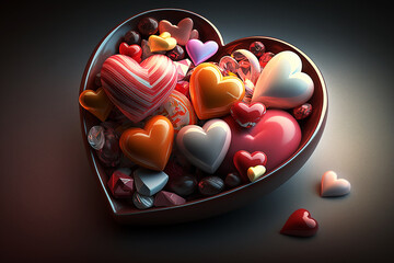 heart box with chocolates