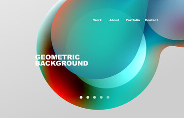 Abstract liquid background for your landing page design. Web page for website or mobile app wallpaper