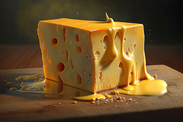 Melting cheddar cheese