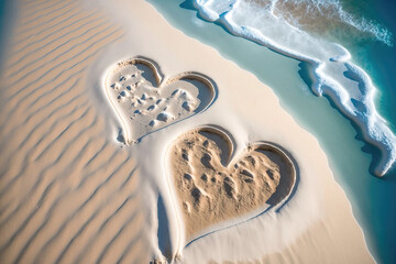 heart on the sand. sketch art for artist creativity and inspiration. generative AI	
