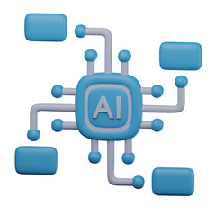 Fototapeta premium 3D AI Algorithm Illustration