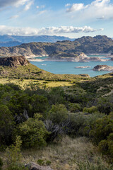 Beautiful Laguna Verde near Chile Chico in the morning, Traveling Chile on the Carretera Austral
