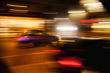 abstract light trails from night traffic