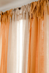 Hanging curtains with tie knot