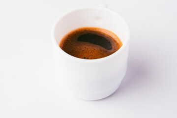 cup of coffee on white