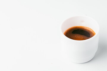 cup of coffee on white