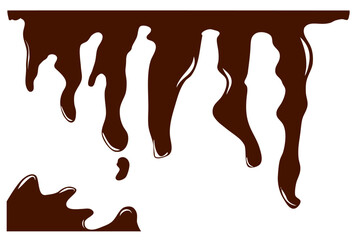 simple vector sketch, melting chocolate or paint, isolated on white