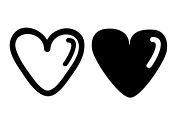 vector simple set 2 icon love, isolated on white