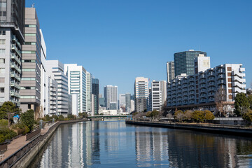東京品川　オフィスビルの風景