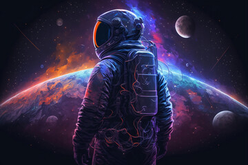Obraz na płótnie Canvas Astronaut in a wonderful universe