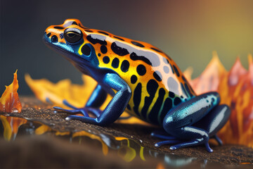 Obraz premium frog on a leaf