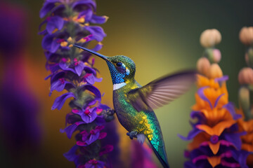 Fototapeta premium hummingbird and flower