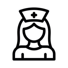 Nurse icon on white background. Medical Icons. Linear style sign for mobile concept and web design. Vector Illustration