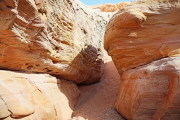 Trail between rocks - Valley of Fire State Park, Nevada