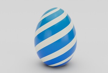 colorful Easter Egg minimal 3d rendering on white background