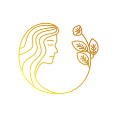 beauty girl head logo template. natural spa sign and symbol.