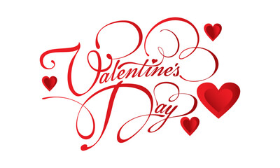 Valentine day typography. joyful valentines day design illustration on white background.