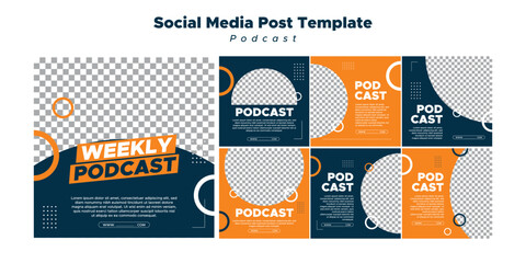 Podcast, social media post template.