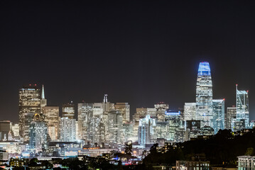 city skyline at night
