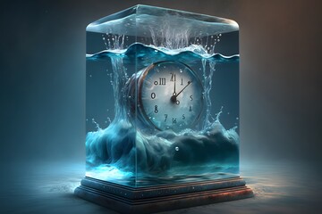 water clock created using AI Generative Technology