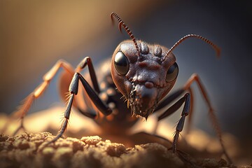 Close up Realistic Ants. Created with Generative Ai