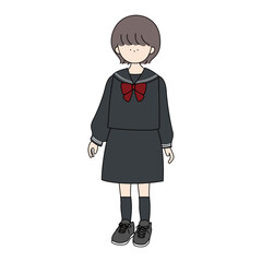 セーラー服のショートカットの女の子