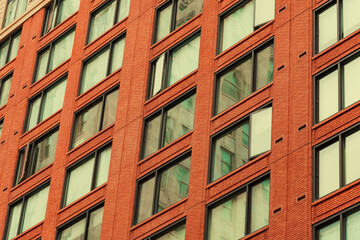 brick apartment building windows