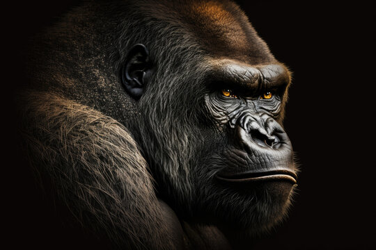 a closeup of a gorilla. Generative AI