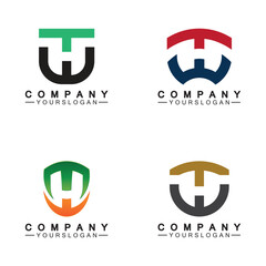 Fototapeta premium Initial letter wt logo or tw logo vector design template