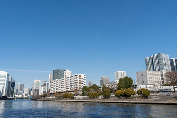 Obraz premium 東京品川，天王洲 運河のある街の風景