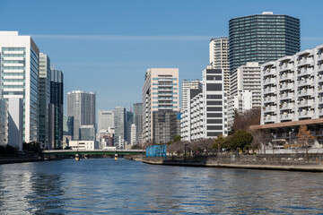 Fototapeta na wymiar 東京品川，天王洲　運河のある街の風景