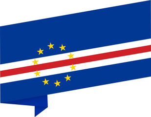 Cape Verde flag wave isolated on png or transparent background
