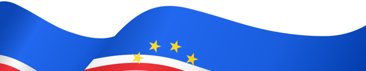 Cape Verde flag wave isolated on png or transparent background