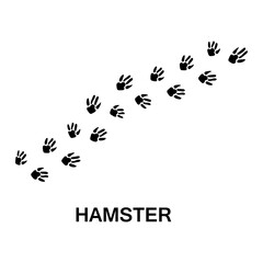 Fototapeta na wymiar hamster foot print, animal paw print illustration on white background