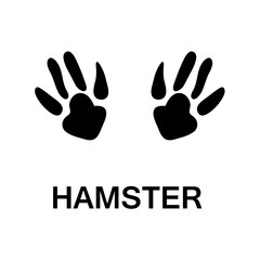 hamster foot print, animal paw print illustration on white background..eps