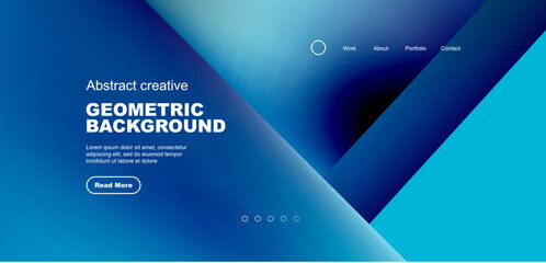 Geometric landing page background. Fluid colors and simple shapes abstract composition. Vector illustration for wallpaper, banner, background, leaflet, catalog, cover, flyer