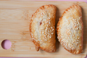 Close up Apple Custard Puff