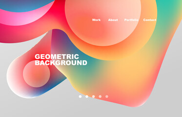 Abstract liquid background for your landing page design. Web page for website or mobile app wallpaper