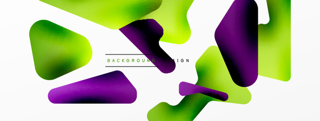 Colorful bright abstract shapes composition. Digital web futuristic template for wallpaper, banner, background, card, book Illustration, landing page