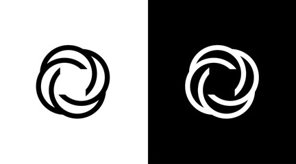 community logo monogram vortex spiral black and white icon Design templates