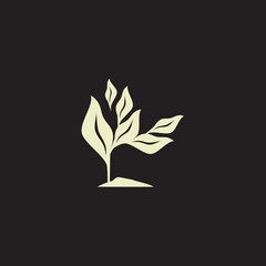 Plant natural concept logo vector element in simple and modern luxury style.