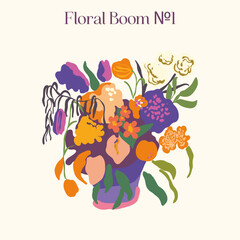 Vector Matisse Organic Floral Shapes Citrus Flowers Bloom Apples Flowers Bridal Bouquet Poster Trends