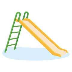 Slide vector illustration on white background. Slide is a facility for children to play in playgrounds and parks. Slide is a popular facility in elementary school.