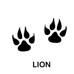 Obraz premium lion foot print, animal paw print illustration on white background..eps